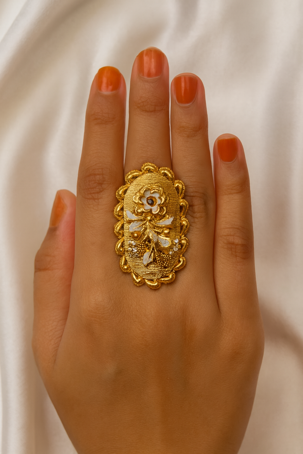 Handcrafted Gold Plated Floral Ring