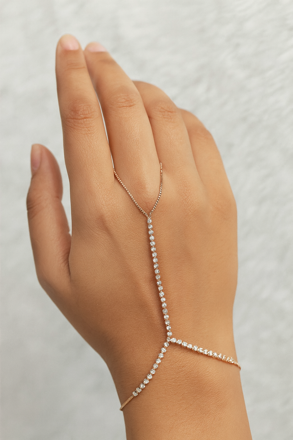 Minimalist Crystal Hand Chain.