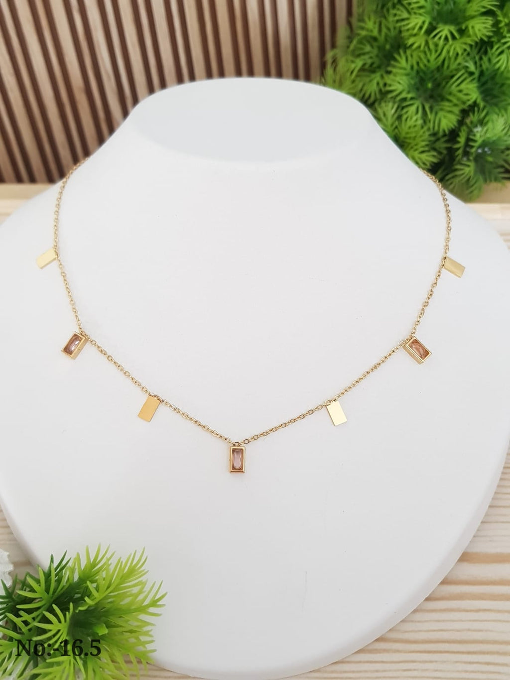 Dainty Geometric Charm Chain