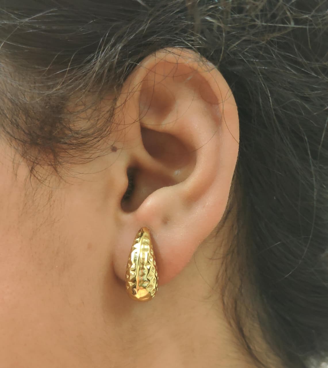 Polished Dainty Gold Embossed Studs